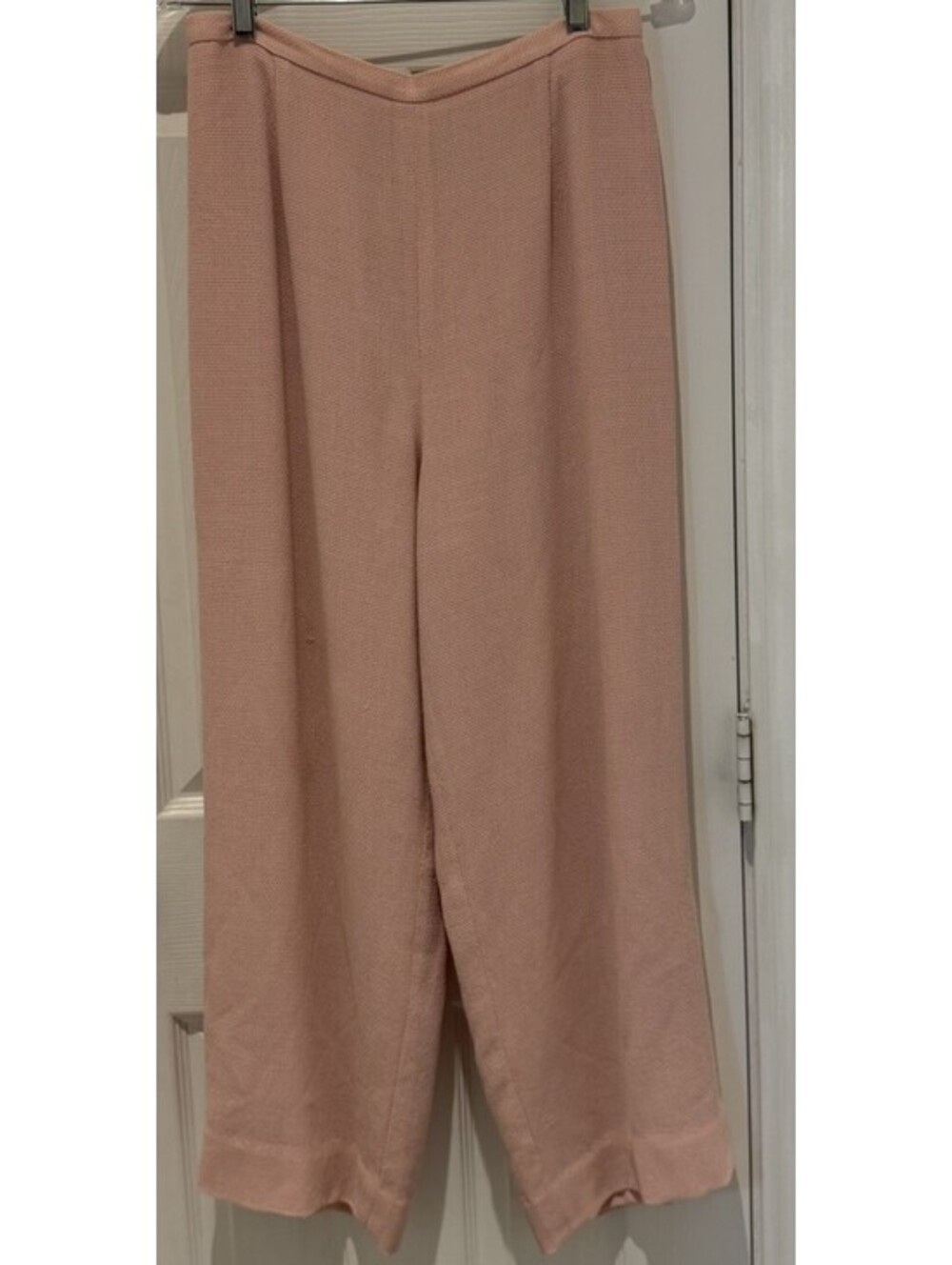 Vintage Carlisle Pink Wide Leg Pleated Dress Pants Wool Blend 16P Crop 25"